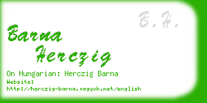 barna herczig business card